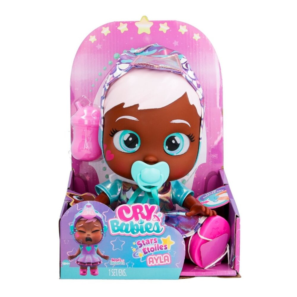 Cry Babies Stars Etoiles Ayla 12" Baby Doll with Light Up Eyes Cries Interactive